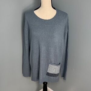 Picadilly Canada Women’s Blue Wool Blend Sweater Sz XL